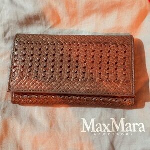 MaxMara Chestnut Woven Clutch